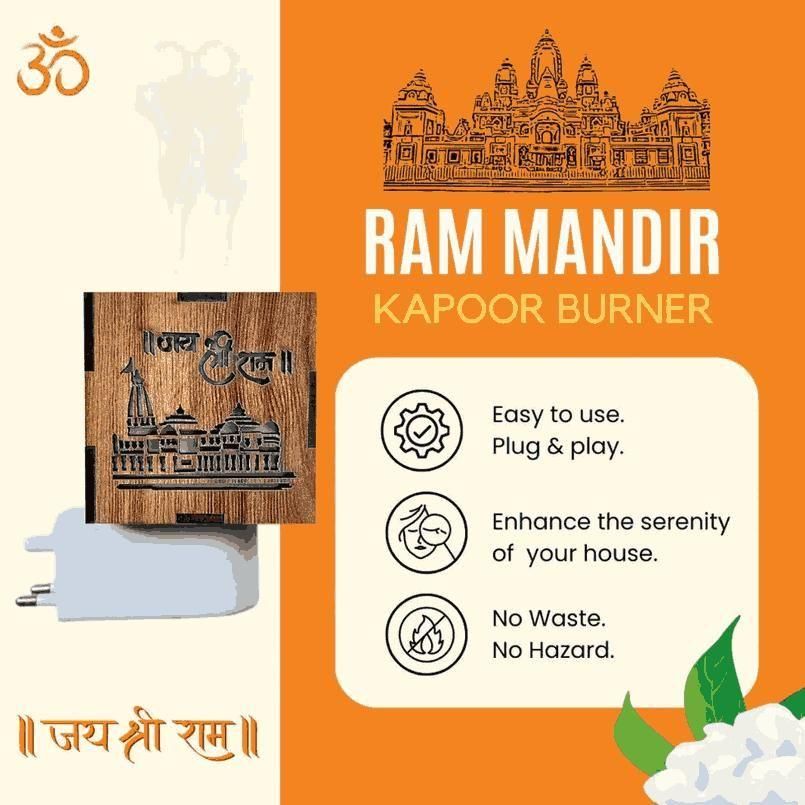 3-in-1 Ayodhya Ram Mandir Kapur Dani & Night Lamp