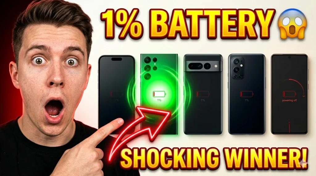 1 percent battery test smartphones comparison showing which phone lasts longer with shocking winner